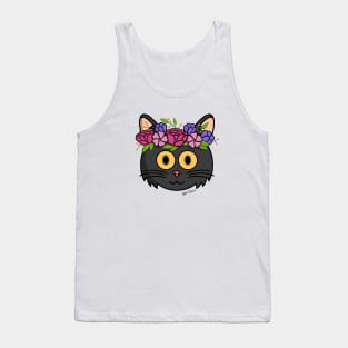 Black kitty with flower crown! Tank Top